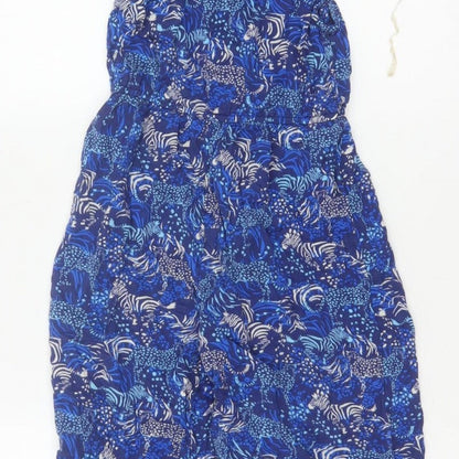 Monsoon Girls Blue 5-6 Years Animal Print Off Shoulder Wide Leg Jumpsuit