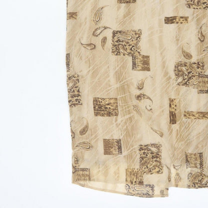 Kloss Collection Women's Beige UK 16 Long Paisley Pencil Skirt