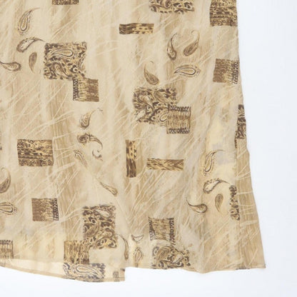 Kloss Collection Women's Beige UK 16 Long Paisley Pencil Skirt