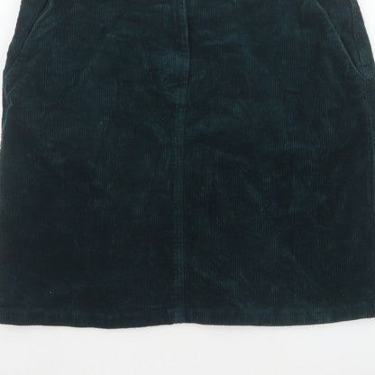 M&Co Women's Teal Green UK 14 Corduroy Pencil Knee Skirt Pockets