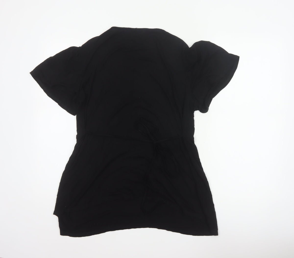 Yours Women Black UK 18 Tunic Blouse V-Neck Lace Short Sleeve