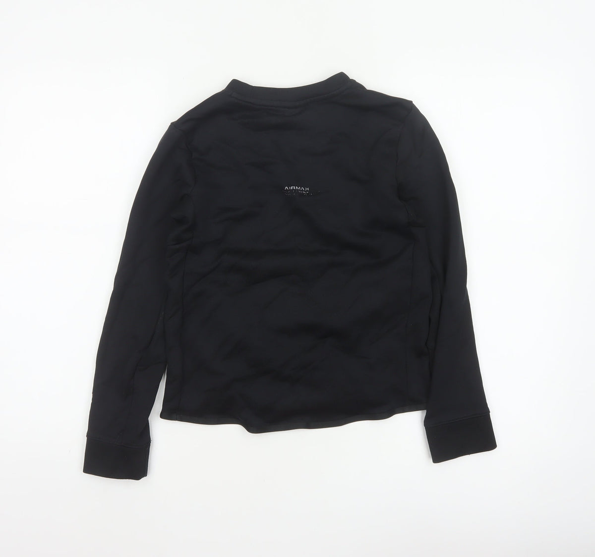 Nike Boys Black 11-12 Years Air Max Logo Crew Neck Pullover Sweatshirt