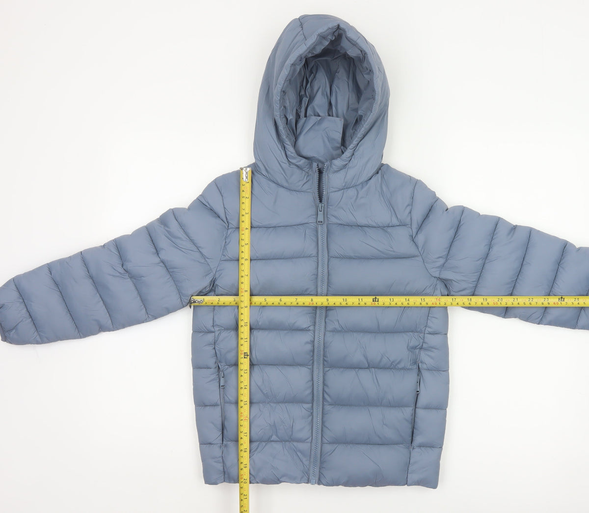 Marks and Spencer Boys Blue Age 8-9 Puffer Jacket Hooded Padded Full Zip
