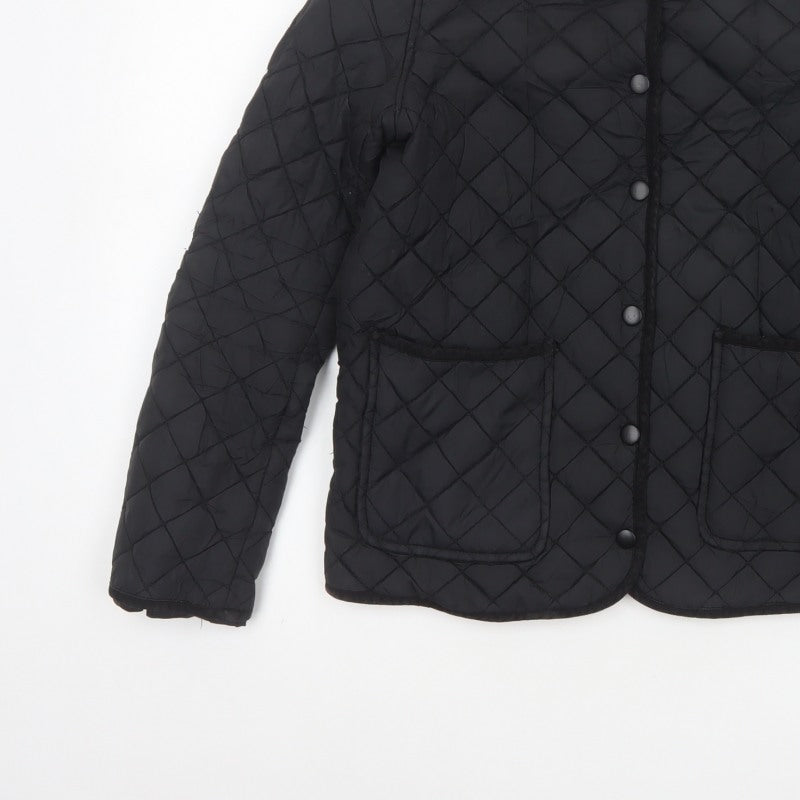 Hearts & Bows Women Black UK 6 Quilted Jacket Floral Lined