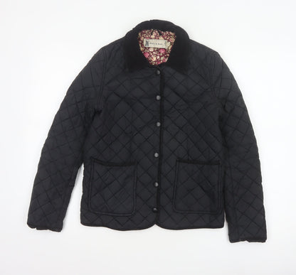 Hearts & Bows Women Black UK 6 Quilted Jacket Floral Lined