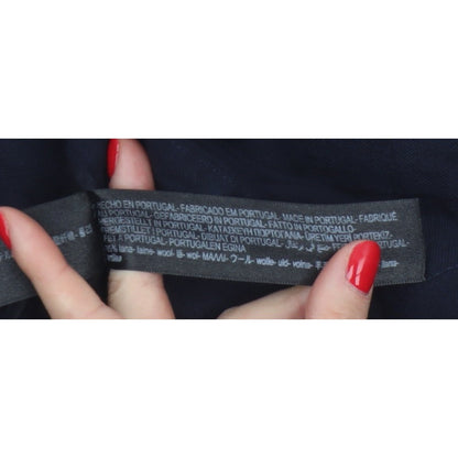 Massimo Dutti Women Navy Wool Blend UK 14 High Rise Pencil Mini Skirt