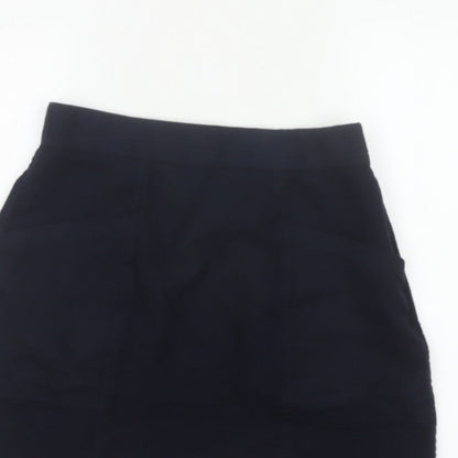 Massimo Dutti Women Navy Wool Blend UK 14 High Rise Pencil Mini Skirt
