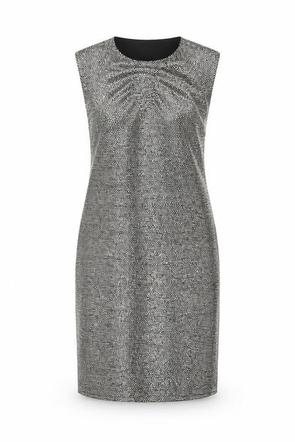 Topshop Women Gold Metallic Bodycon Knee Length Dress UK 12