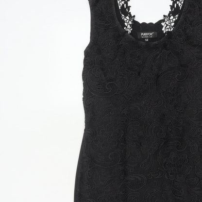 Pussycat London Women’s Black UK 12 Bodycon Floral Lace Dress