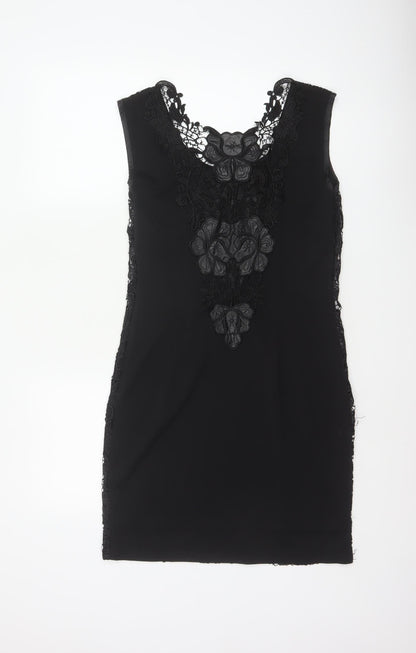Pussycat London Women’s Black UK 12 Bodycon Floral Lace Dress