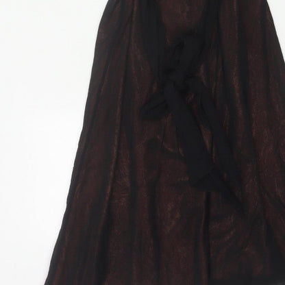 Marks & Spencer Women Black UK 12 Fit & Flare Ruched Party Dress