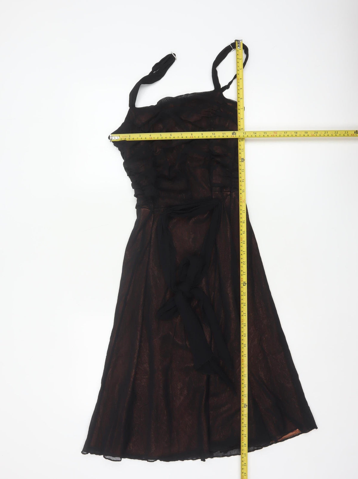 Marks & Spencer Women Black UK 12 Fit & Flare Ruched Party Dress