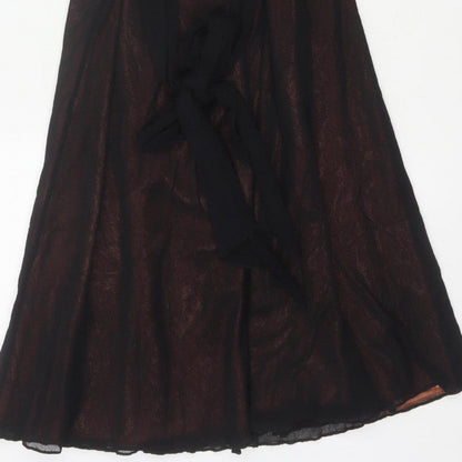Marks & Spencer Women Black UK 12 Fit & Flare Ruched Party Dress