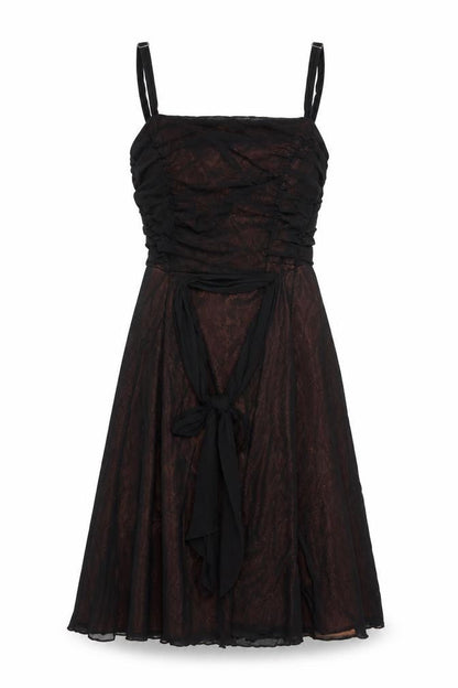 Marks & Spencer Women Black UK 12 Fit & Flare Ruched Party Dress