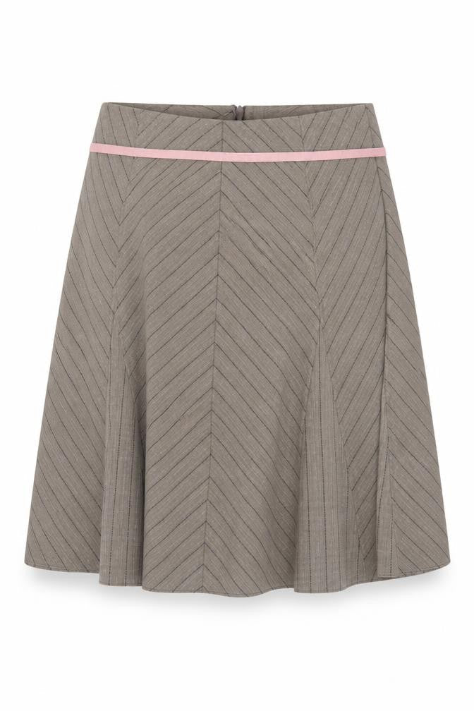 Marks & Spencer Women Beige UK 18 A-Line Knee Striped Skirt