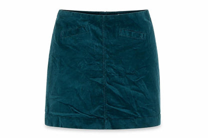 Mistral Women Green UK 14 Velvet Mini Straight Pencil Skirt