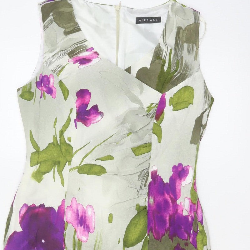 Alex & Co. Women’s Multicoloured Floral Sheath Dress UK 10 Sleeveless