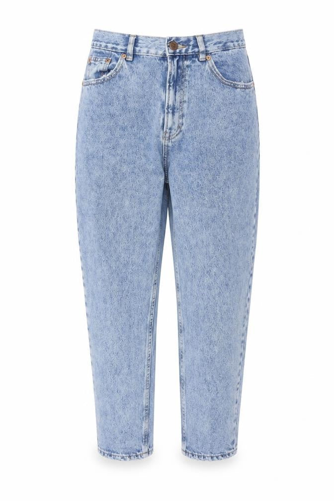 Pull&Bear Women Blue High Rise Mom Jeans UK 10 Light Wash Denim