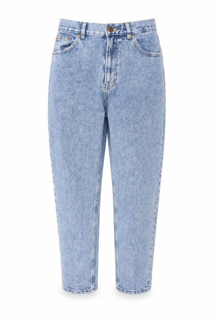 Pull&Bear Women Blue High Rise Mom Jeans UK 10 Light Wash Denim