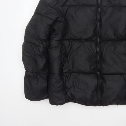 Zara Men Black M Puffer Jacket Quilted Full Zip Insulated