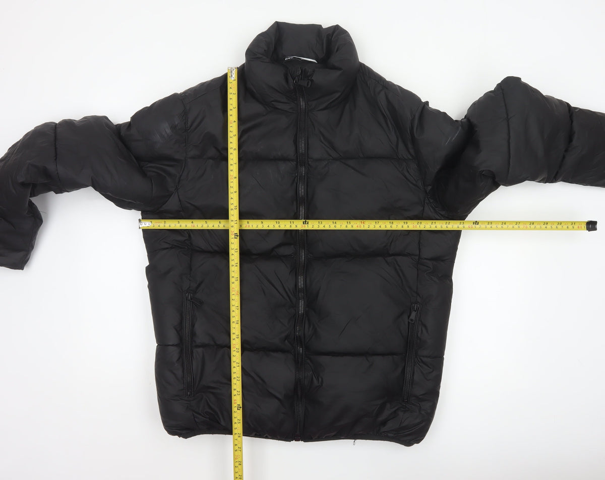 Zara Men Black M Puffer Jacket Quilted Full Zip Insulated