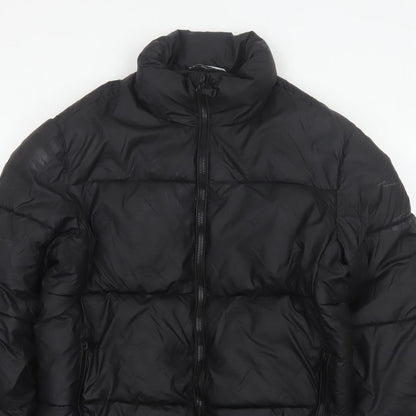 Zara Men Black M Puffer Jacket Quilted Full Zip Insulated