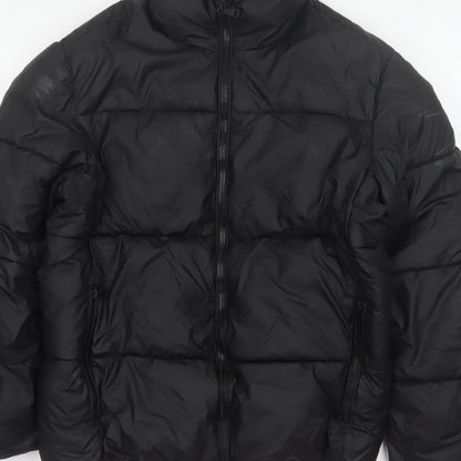 Zara Men Black M Puffer Jacket Quilted Full Zip Insulated