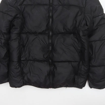 Zara Men Black M Puffer Jacket Quilted Full Zip Insulated