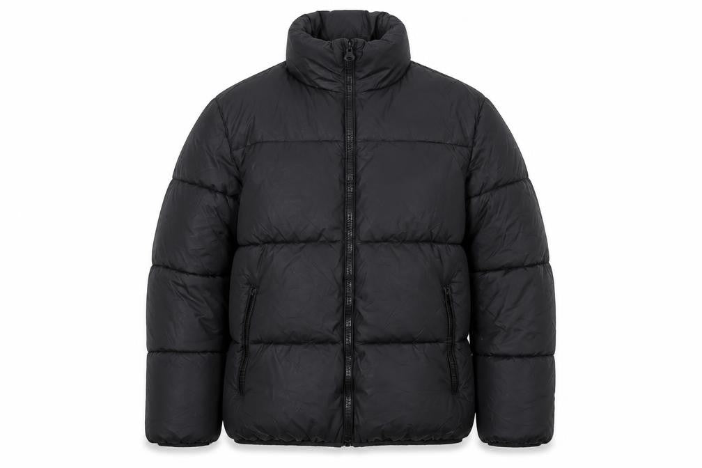 Zara Men Black M Puffer Jacket Quilted Full Zip Insulated