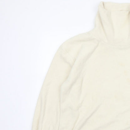 Gap Women Ivory Fleece High Neck Pullover Sweatshirt Size L