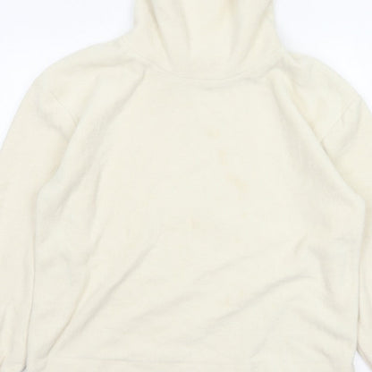 Gap Women Ivory Fleece High Neck Pullover Sweatshirt Size L
