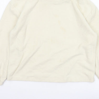 Gap Women Ivory Fleece High Neck Pullover Sweatshirt Size L