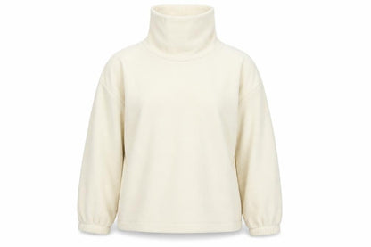 Gap Women Ivory Fleece High Neck Pullover Sweatshirt Size L