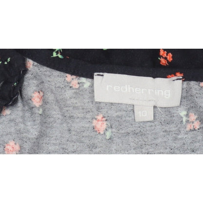 Red Herring Women’s Black Floral Skater Dress Size 10 Strappy