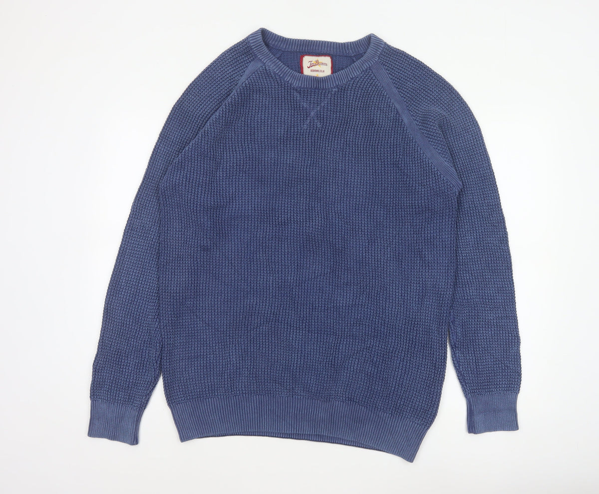 Joe Browns Men's Blue L Cotton Knit Crew Neck Pullover Jumper