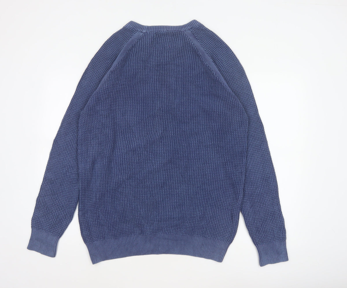 Joe Browns Men's Blue L Cotton Knit Crew Neck Pullover Jumper