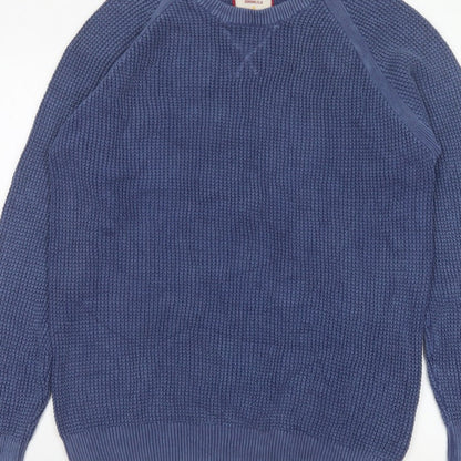 Joe Browns Men's Blue L Cotton Knit Crew Neck Pullover Jumper