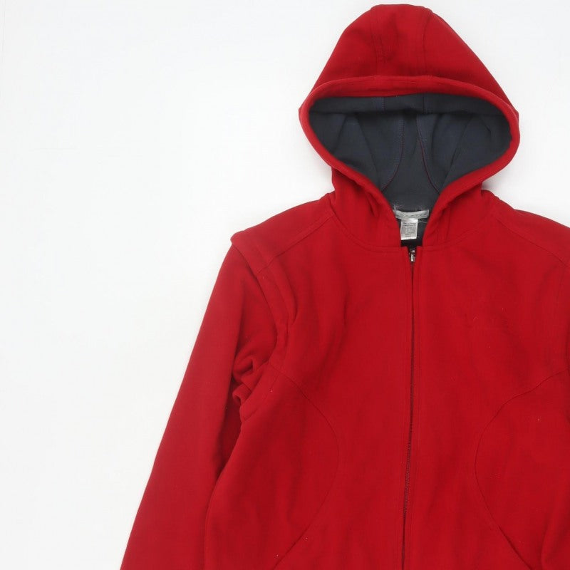 Additional view of Domyos boys’ red 14 years hooded full zip fleece jacket sports