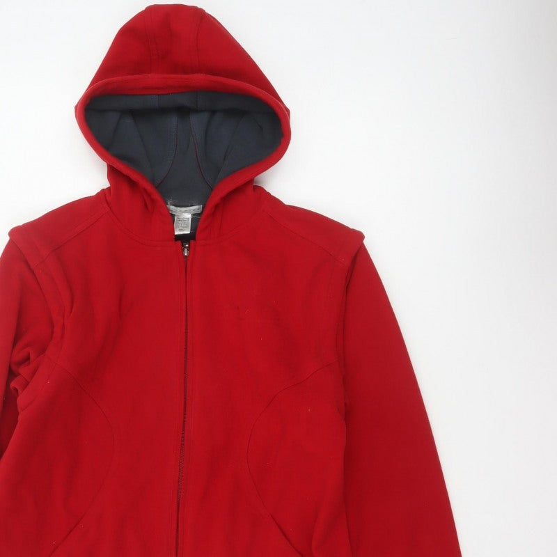 Additional view of Domyos boys’ red 14 years hooded full zip fleece jacket sports