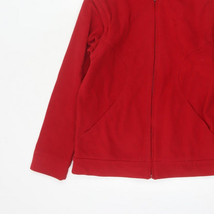 Additional view of Domyos boys’ red 14 years hooded full zip fleece jacket sports