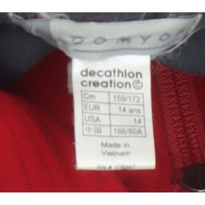 Additional view of Domyos boys’ red 14 years hooded full zip fleece jacket sports