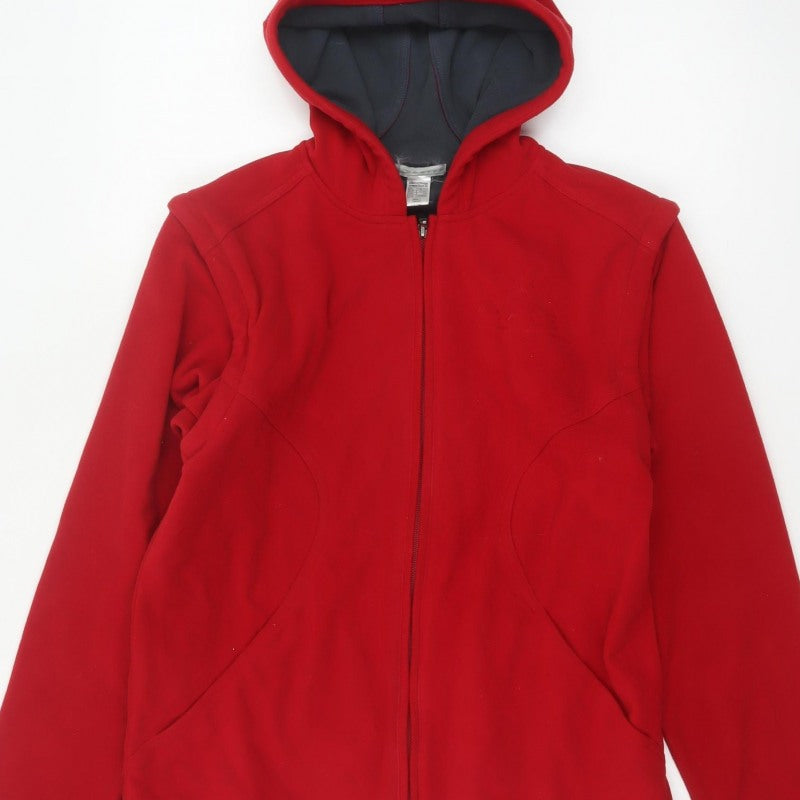Additional view of Domyos boys’ red 14 years hooded full zip fleece jacket sports