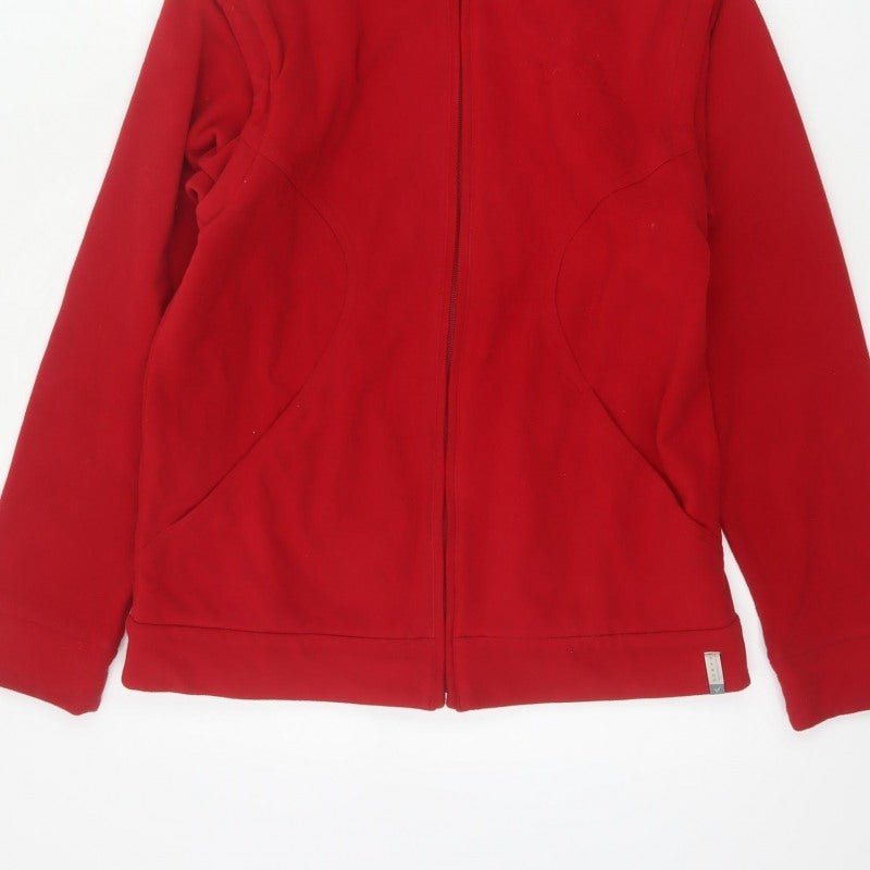 Additional view of Domyos boys’ red 14 years hooded full zip fleece jacket sports