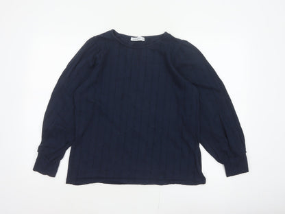 Gallery Women’s Blue UK 16 Cotton Eyelet Puff Sleeve Blouse