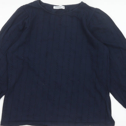 Gallery Women’s Blue UK 16 Cotton Eyelet Puff Sleeve Blouse