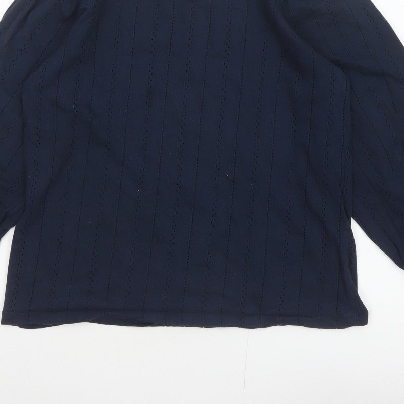 Gallery Women’s Blue UK 16 Cotton Eyelet Puff Sleeve Blouse