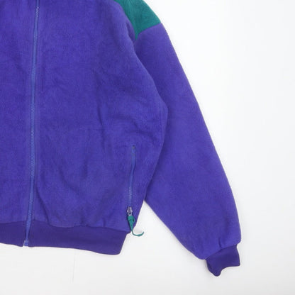 Columbia Mens L Purple Teal 90s Fleece Full Zip Outdoor Jacket