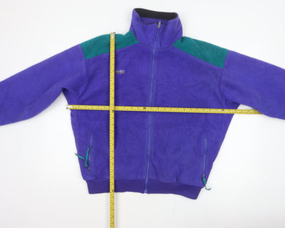 Columbia Mens L Purple Teal 90s Fleece Full Zip Outdoor Jacket