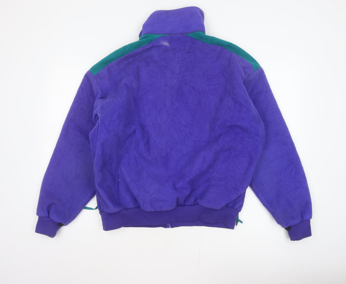 Columbia Mens L Purple Teal 90s Fleece Full Zip Outdoor Jacket