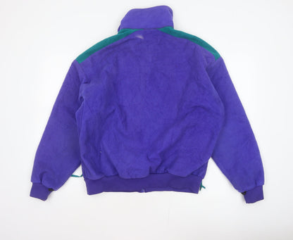Columbia Mens L Purple Teal 90s Fleece Full Zip Outdoor Jacket
